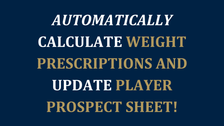 Automatic Weight Training Calculator & Player Information System (Excel)