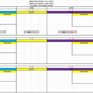 DEFENSIVE CALL SHEETS