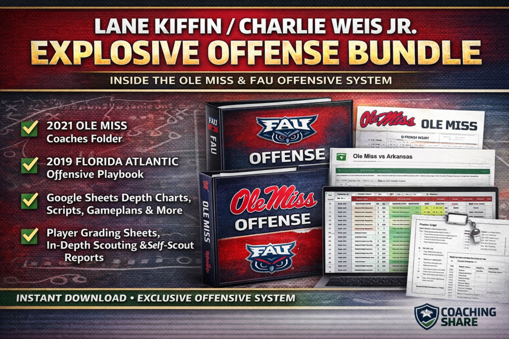 Lane Kiffin / Charlie Weis Jr. Explosive Offense Bundle Inside the Ole Miss & FAU Offensive System