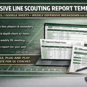 Offensive Line Scouting Report Template (Excel / Google Sheets) Weekly Defensive Breakdown for OL Coaches